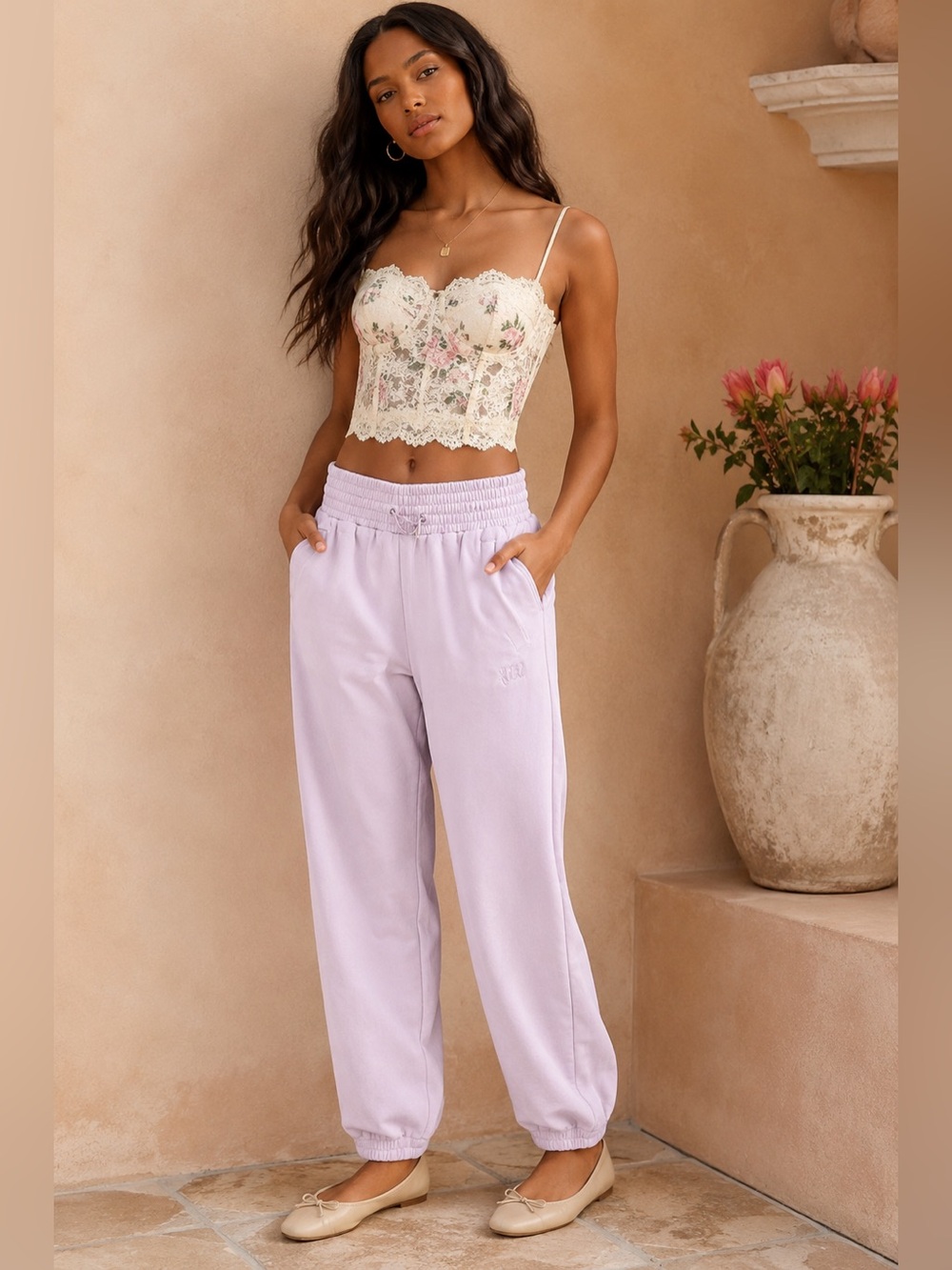 For Love & Lemons Pink Jogger Sweatpants XS Soft Lounge
